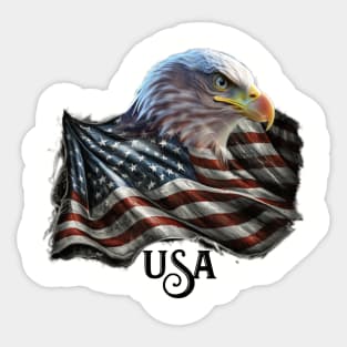 Eagle Flag with USA Sticker